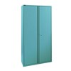 Afmeting: H195 x B90 x D42 cm | Incl. 4 laterale legborden. RAL 6027 Afmeting: H195 x B90 x D42 cm | Incl. 4 laterale legborden. RAL 6027