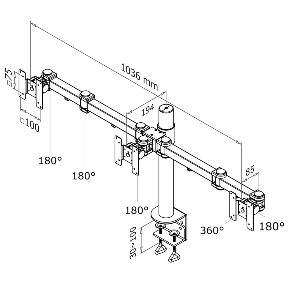 Monitorarm Triple D960D3 afbeelding