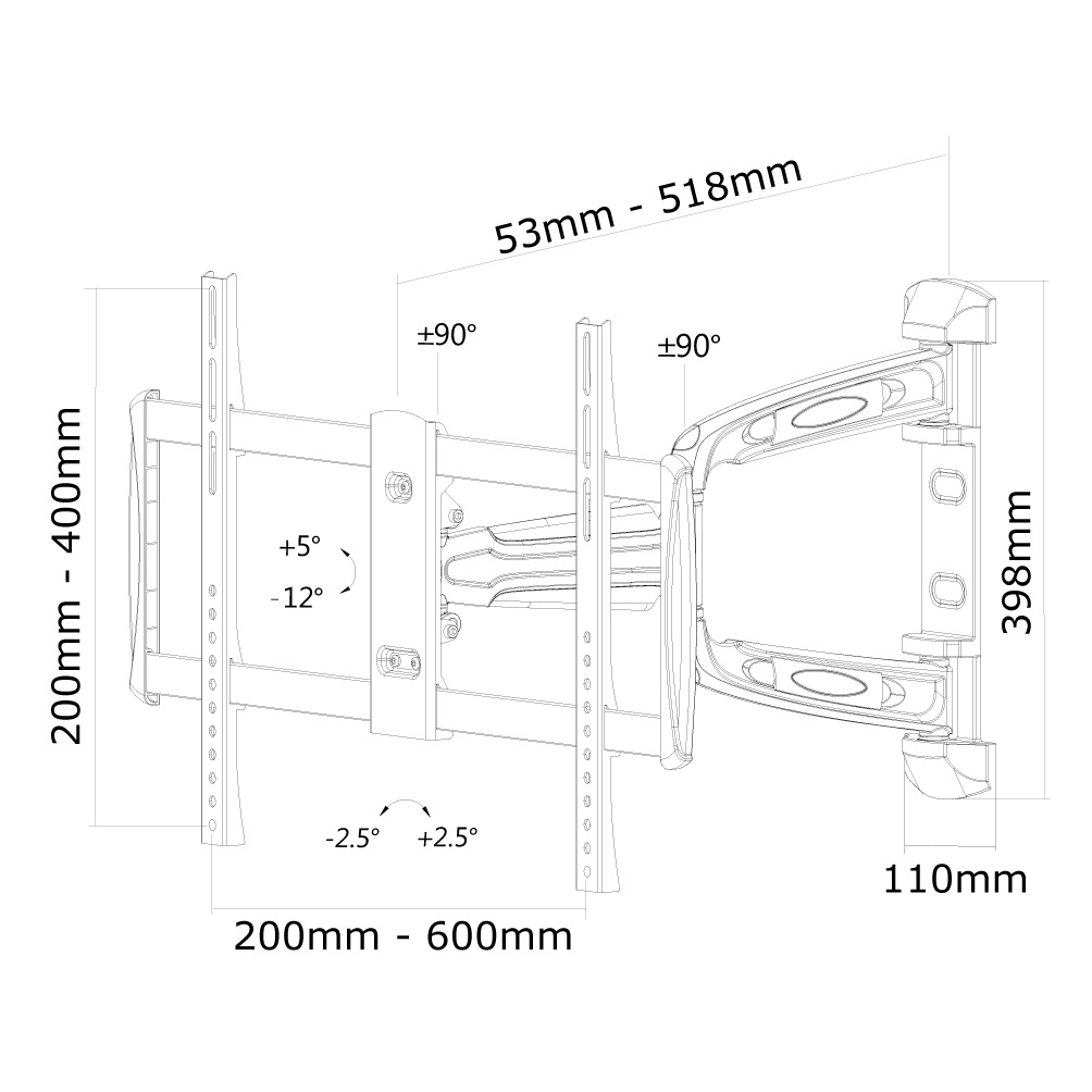 Wandsteun 3 draaipunten flatscreen W700 afbeelding