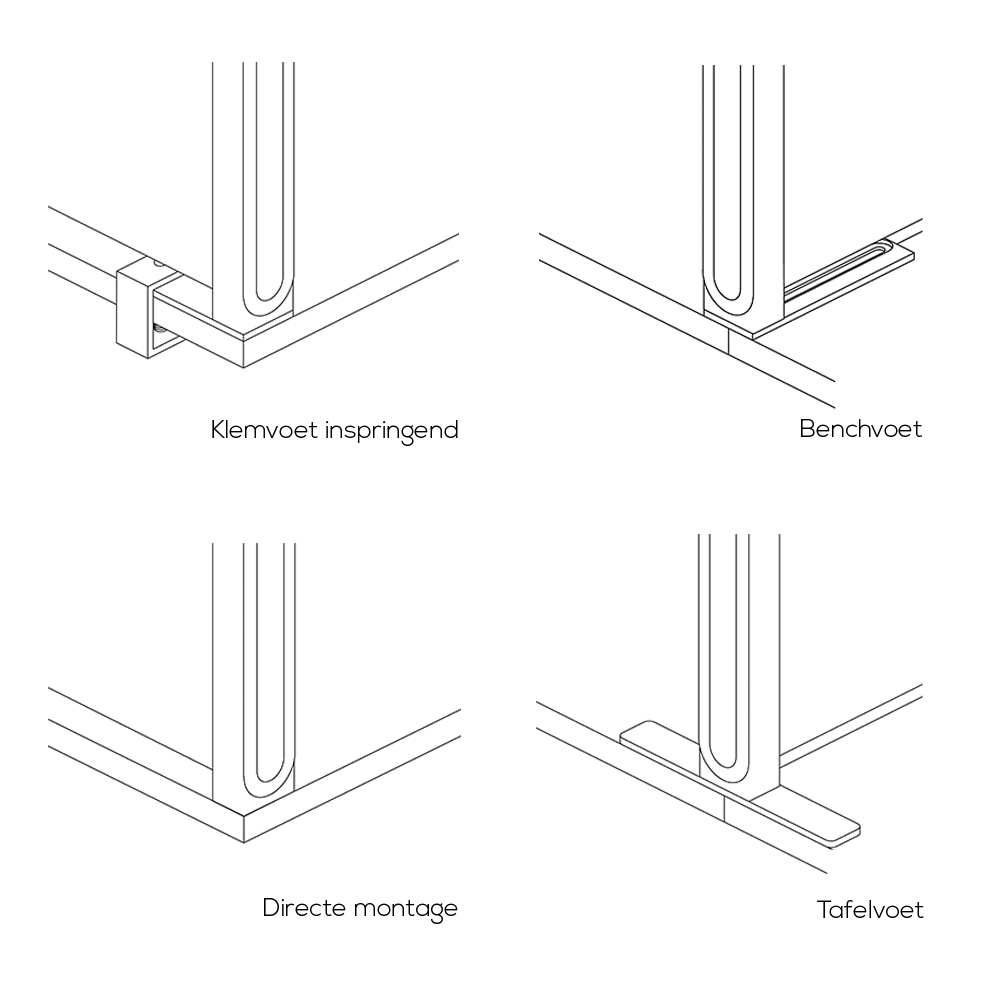 Bureaupaneel Novu voeten en klemmen afbeelding