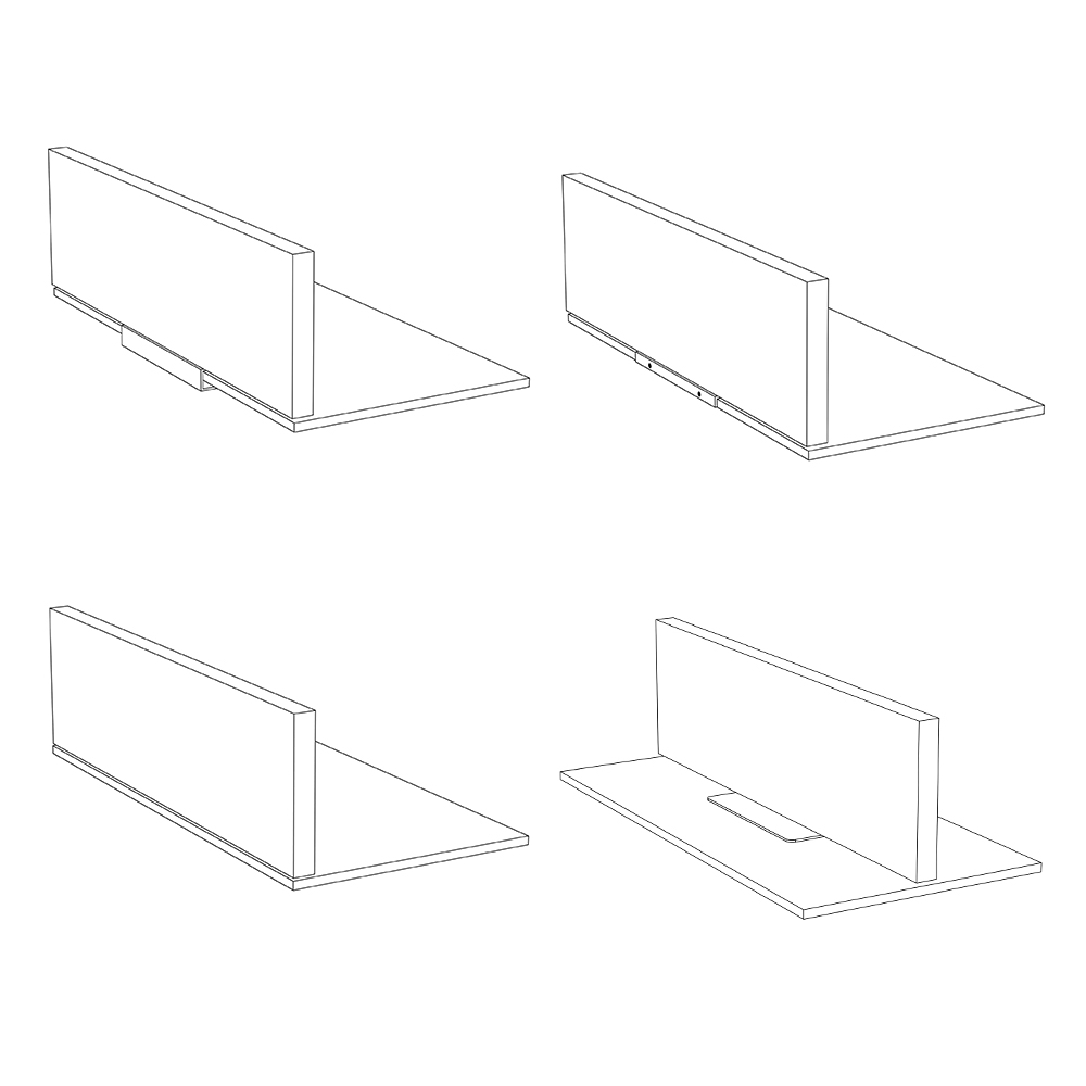 Bureaupaneel Mute voetstukken afbeelding