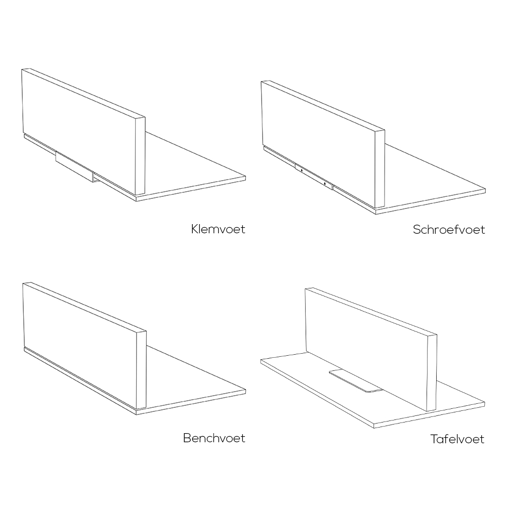 Bureaupaneel Mute voetstukken afbeelding