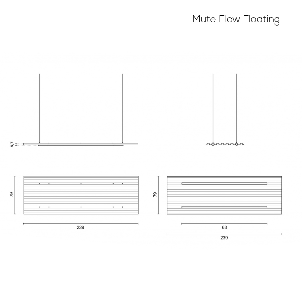 De Vorm plafondpaneel Mute Flow Floating afbeelding