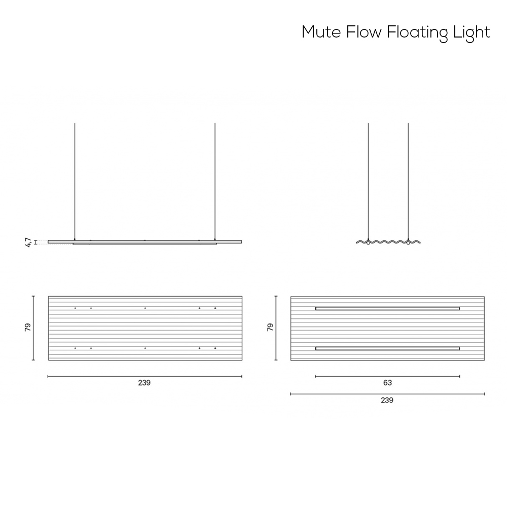 De Vorm plafondpaneel Mute Flow Floating Light afbeelding