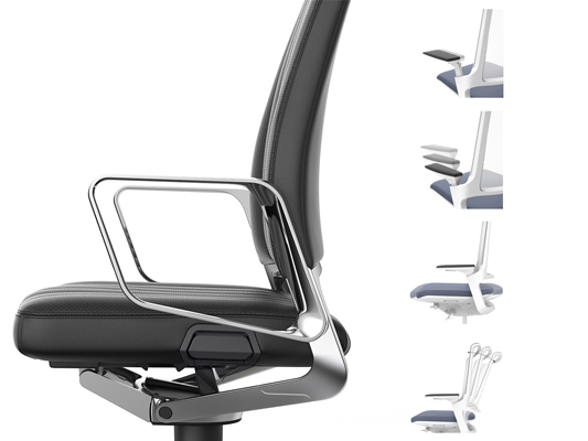 Ergonomische mechaniek voor bureaustoelen. Verstelling van de armleggers, het zitvlak en de rugleuning. Ergonomische mechaniek voor bureaustoelen. Verstelling van de armleggers, het zitvlak en de rugleuning.