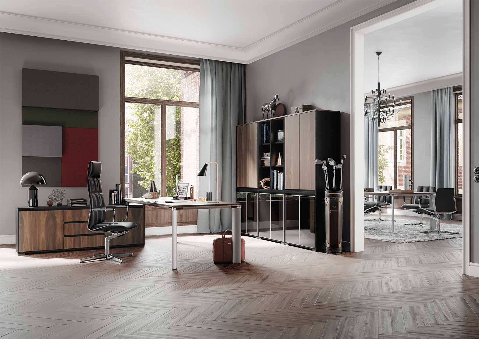 Directiebureau Palma met Select docking en grote Select systeemkast Directiebureau Palma met Select docking en grote Select systeemkast