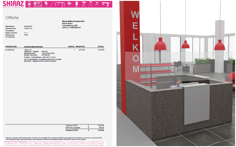 Voorbeeld van een offerte met 3D tekening