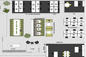 2D ontwerp van een kantineinrichting 2D ontwerp van een kantineinrichting